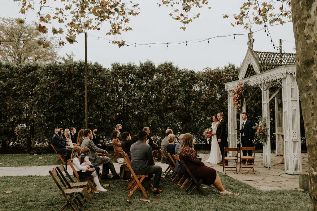 intimate wedding reception at Terrain at Styers 