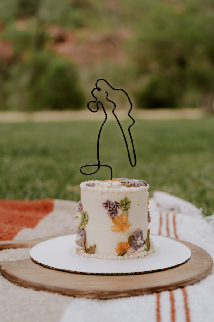Zion Lodge Lawn Elopement Picnic Cake