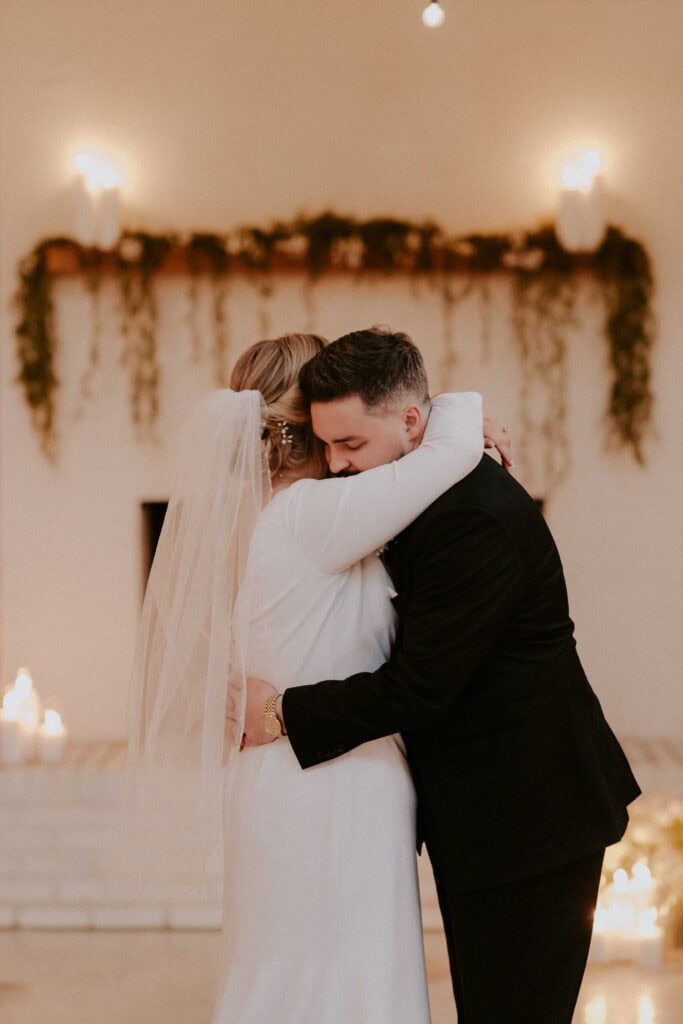 moody winter wedding ceremony at woodberry kitchen, baltimore