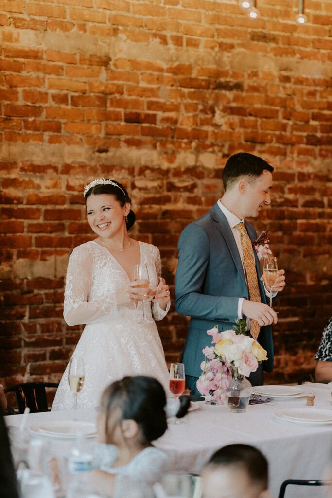 midday elopement celebration at dacha beer garden in DC