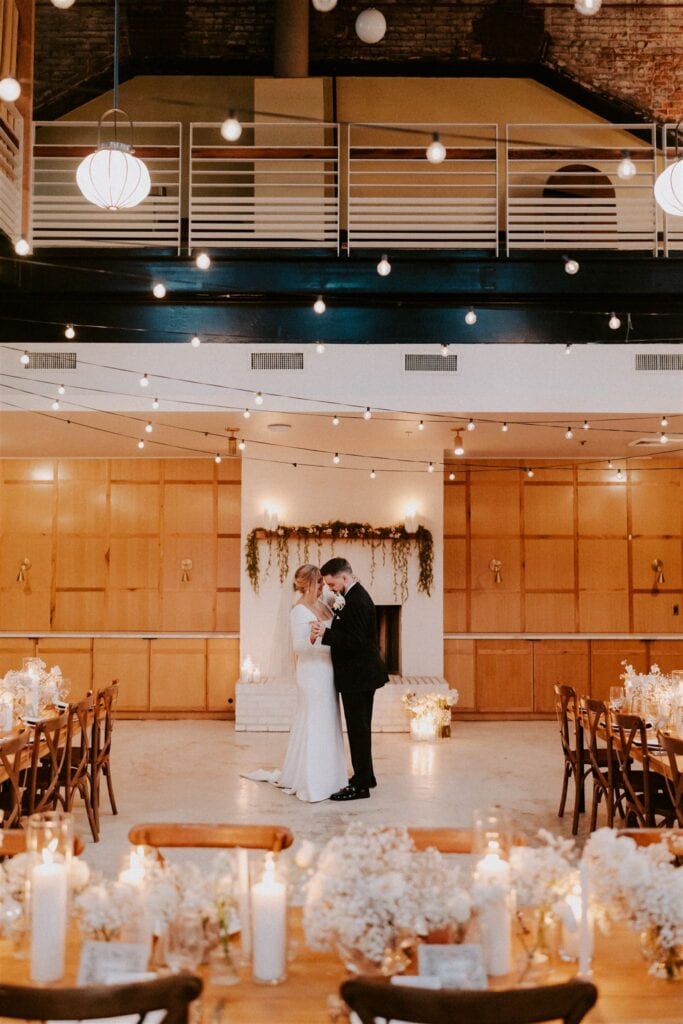 bride and groom private first dance at the woodberry kitchen wedding reception