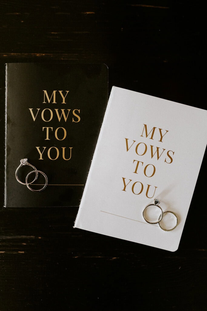 moody elopement detail flatlay